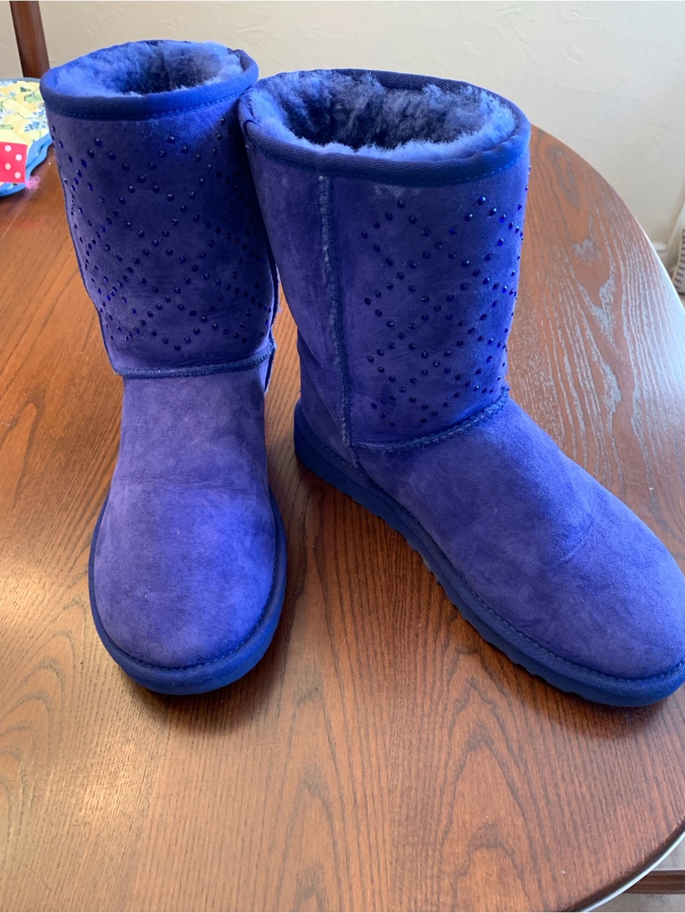 UGG Women's Suede Plush-Lined Mid-Calf Boots in Electric Royal Blue